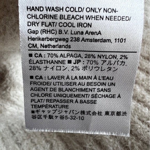 Banana Republic Fair Isle Mock-Neck Alpaca Sweater in Transition Cream size XL - Picture 12 of 14